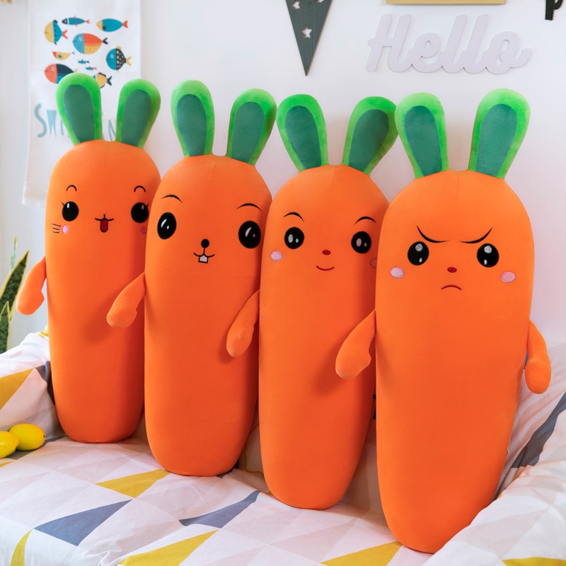 Carrot pillow plush toy bed super soft cute doll Christmas gift
