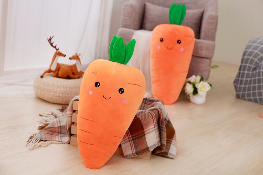 55/75/95cm Cretive Simulation Plant Plush Toy Stuffed Carrot Stuffed With Down Cotton Super Soft Pillow Lovely Gift For Girl