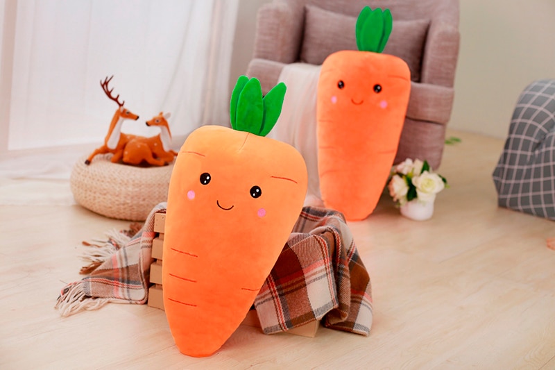 1pc Big Creative Simulation Carrot Plush Toy Super Soft Carrots Doll Stuffed with Down Cotton Pillow Cushion Best Gift for Girl