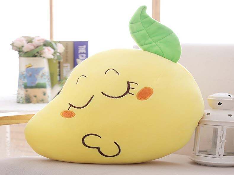 23cm 42cm 60cm Cute Smile Mango Pillow Cartoon Plush Toy soft Stuffed Cushion Fruit Creative Pillow Children Funny Kawaii Gift