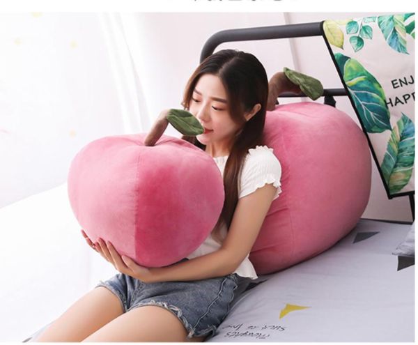 Cute Big Apple Plush Doll Toy Sleeping Pillow Cushion Fruit Doll Studio Shooting Props Christmas Eve Deco 24inch 60cm DY50442