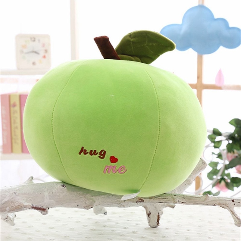 Dorimytrader Big Red Apple Plush Toys Stuffed Soft Cartoon Fruits Green Apple Round Pillow Cushion Doll 50cm for Kids Gifts
