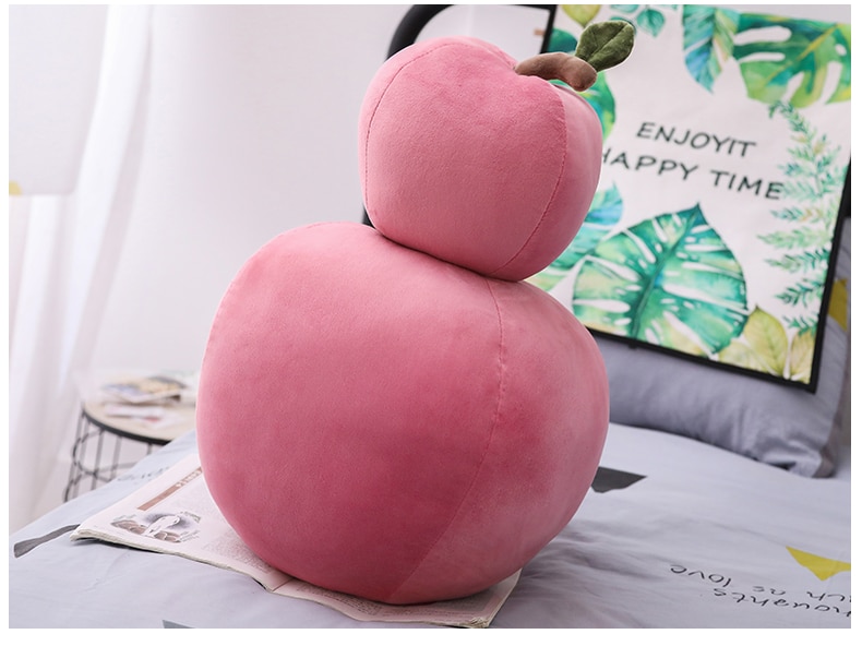 25cm/40cm Pink Simulation Apple Plush Toy Soft Sweet Cartoon Apple Stuffed Doll Bed Decoration Pillow Cushion Kid Christmas Gift