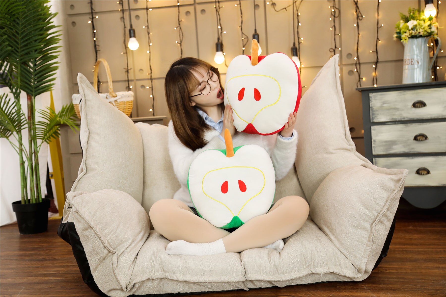 15/25/35cm cute Apple pillow plush toy baby toys to send children gifts birthday gifts to girls home decoration supplies