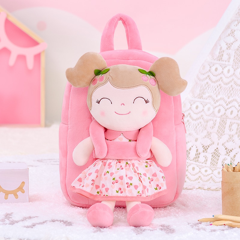 Gloveleya Plush Backpacks baby Girl Bags Cherry Girl Doll Backpacks for Kids Gifts Girl's Giftideas Stuffed Toys wiht Dolls