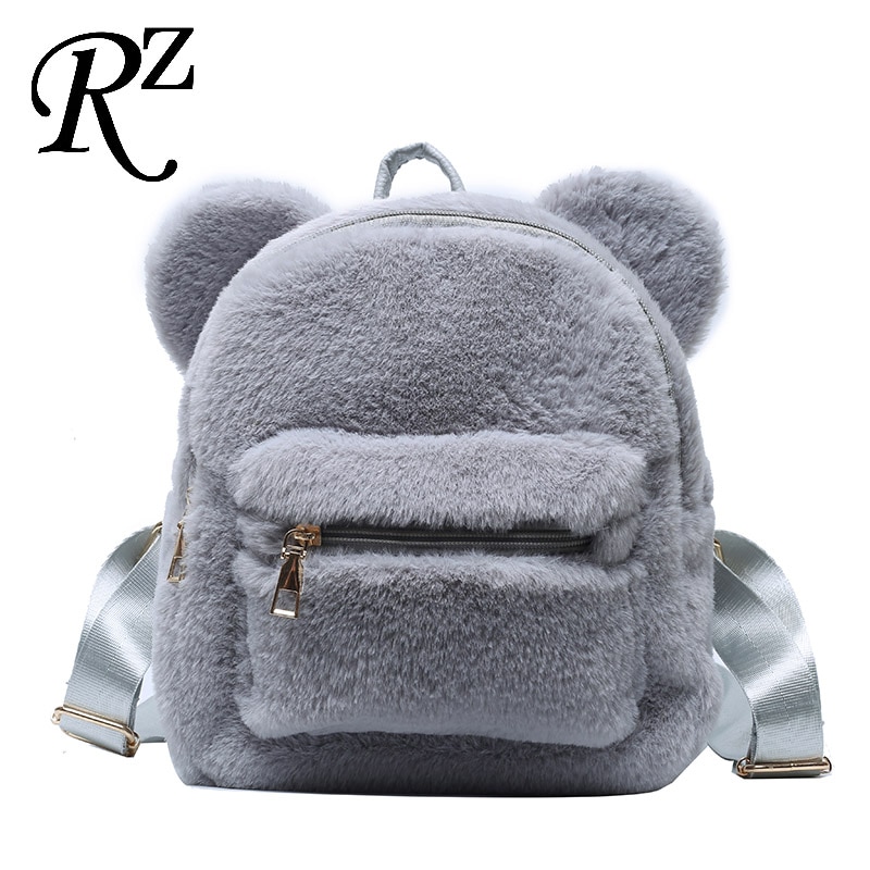 Faux Fur Soft Plush Backpack