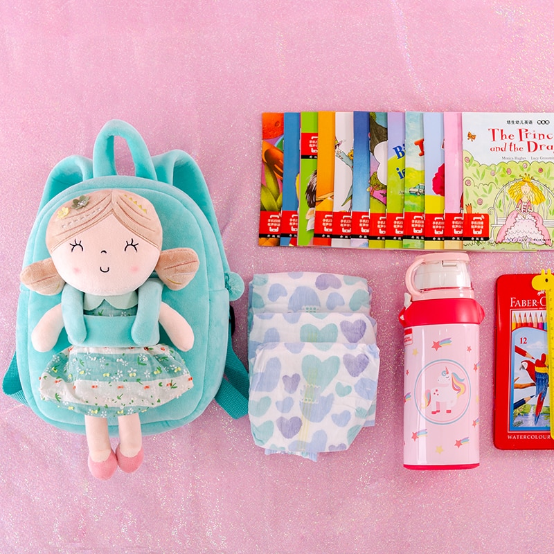 Gloveleya Plush Backpack Girls Backpack Toddler Backpack for Girls Spring Girl Toys Qute Bag for Kids Gift Outdoor Travel Bags