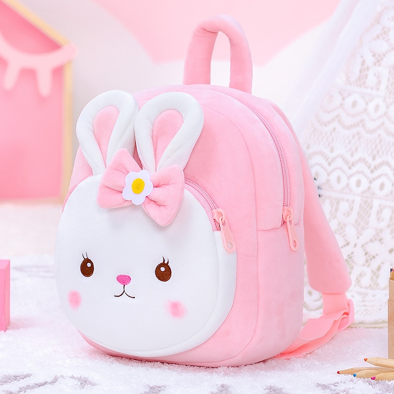 Gloveleya Plush Backpack Stuffed Shoulder-Bag Animal Cartoon Bags Cartoon Bunny Dolls Soft Plush Rabbit Toys Backpack for Girls