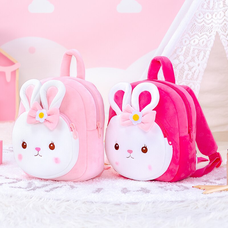 Gloveleya Plush Backpack Stuffed Shoulder-Bag Animal Cartoon Bags Cartoon Bunny Dolls Soft Plush Rabbit Toys Backpack for Girls