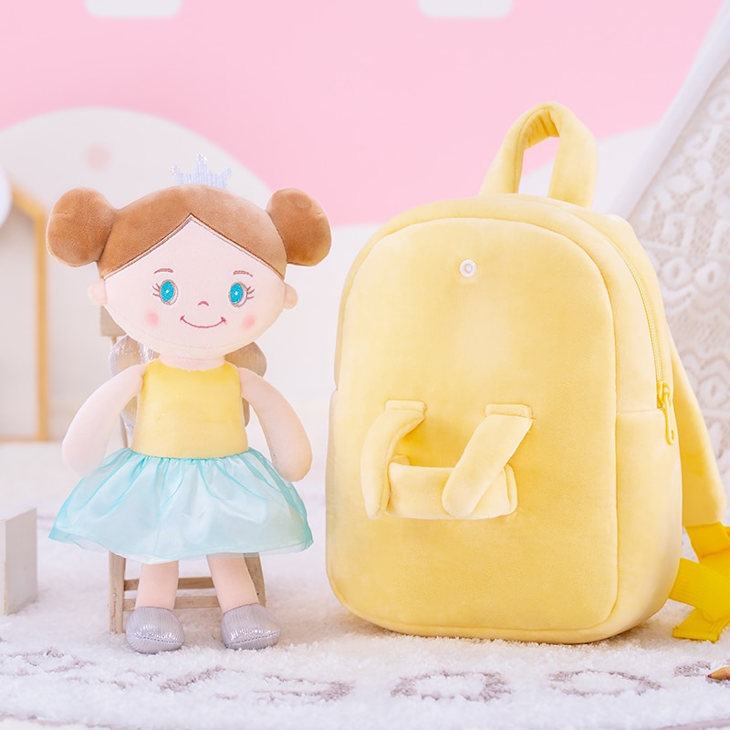 Gloveleya Plush Backpacks Baby Girl Bags Angel Girl Doll Backpacks Kids Gifts Angel Princess Plush Bags Stuffed Toys with Dolls