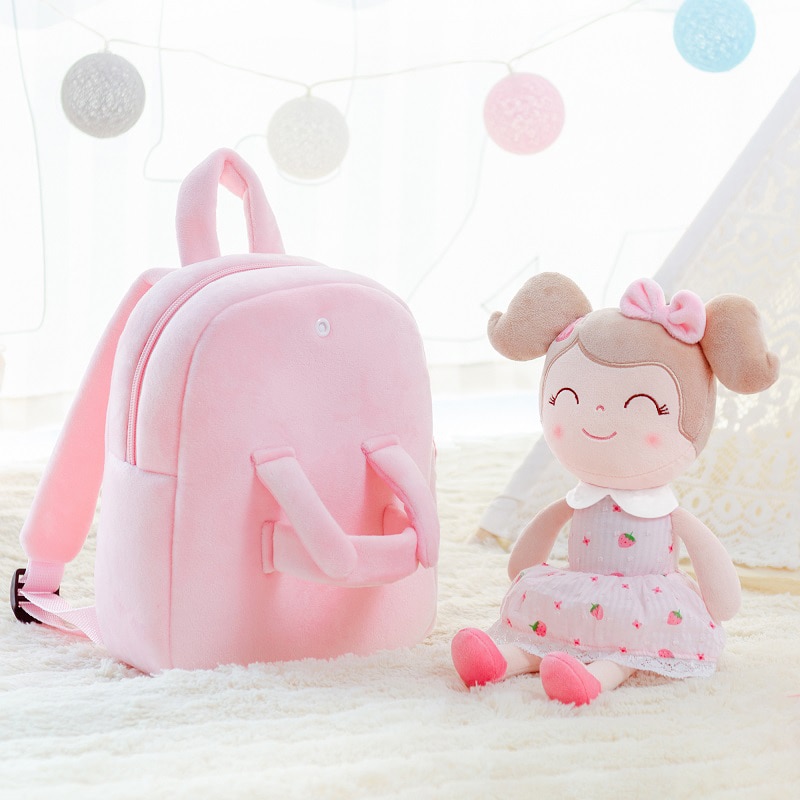 Gloveleya Plush Backpack Baby Girls Backpacks Toddler bags Spring Girl Strawberry Toy Stuffed Dolls First Baby Gifts