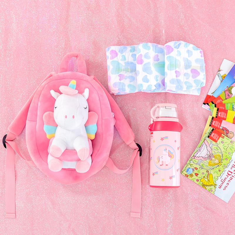 Gloveleya Animal Backpack Stuffed Animal Backpack Rabbit Unicorn Bunny KItty Plush Dolls Soft Plush Bags for Baby Girls