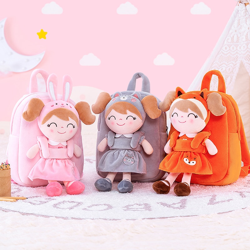 Gloveleya Dolls Stuffed Animal Backpacks Forest Animal Dolls Kids Rag Doll Bags Baby Girl Gifts Stuffed Toys Plush Toys