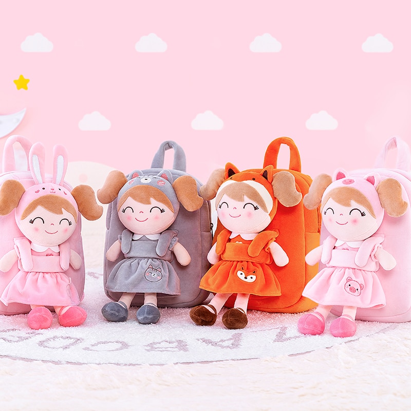 Gloveleya Dolls Stuffed Animal Backpacks Forest Animal Dolls Kids Rag Doll Bags Baby Girl Gifts Stuffed Toys Plush Toys