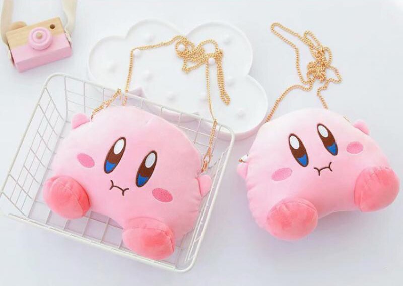 Hot Kawali Star Kirby Anime Boys Backpack Cartoon Girls Fashion Coin Purse Beauty Travel School Soft Stuffed Plush Bag Kids Toys