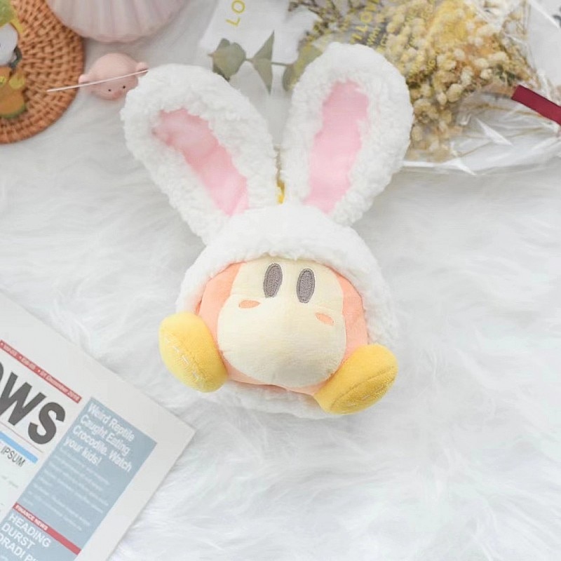 Kirby Anime Plush Toy 10Cm Kawaii Plush Doll Rabbit Ears Cross-Dressing Doll Plush Backpack Pendant Plush Keychain Kirby