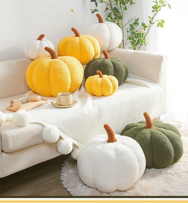 Soft pumpkin Plush Pillow Kawaii plush Pillow Colorful Stuffed Plant Sofa Cushions Baby Sleep Pillow Cushion Rome Decor Home