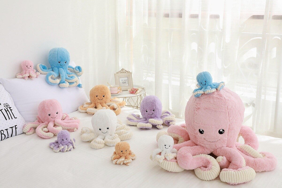 80cm Lovely Simulation octopus cuttlefish Pendant Plush Stuffed Toy Soft Animal Pillow Home Accessories Doll Children Gifts