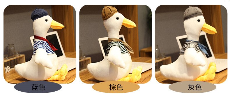 45/55/75cm Simulation Painter Duck Plush Toy Soft Stuffed Cartoon Animal Dressed Duck Doll Birthday Christmas Gift for Kids