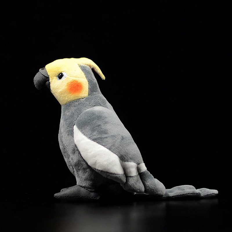 18cm Grey Cute Cockatiel Bird Simulation Stuffed Plush Toys Nymphicus hollandicus Kids Gift lovely Kawaii Real Life Plush Dolls