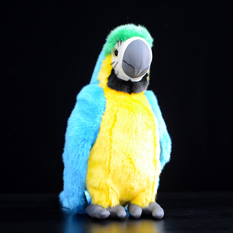 Simulation Macaws Plush Toy Ara Macao Parrot Psittacidae Grey Soft Doll Bird Model Real Life Cute Stuffed Animal For Kids Gift