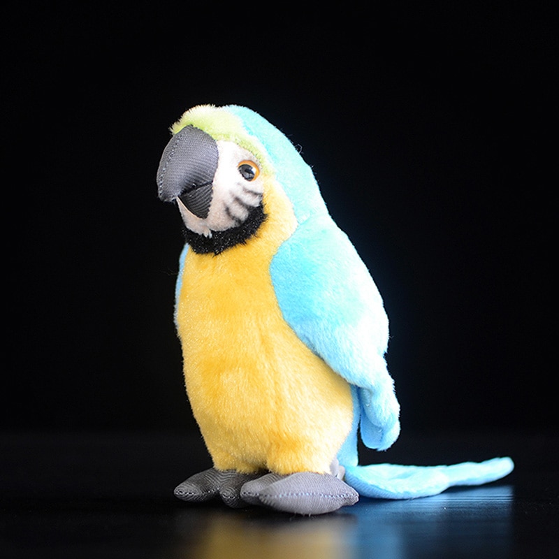 Ara Macao Parrot Soft Kids Plush Toys Blue Macaw Bird Simulation Lovely Gifts Kawaii Lifelike Stuffed Animals Dolls Collection
