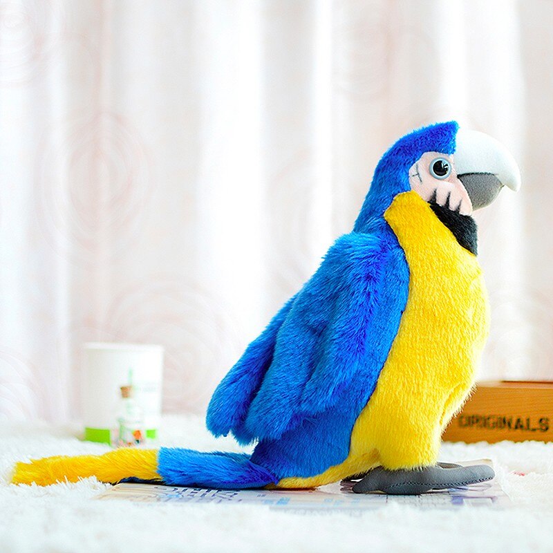 Macaw Ara Ararauna Parrot Kids Plush Toys Simulation Cute Child Gifts Kawaii Lifelike Stuffed Animals Dolls Present Collection