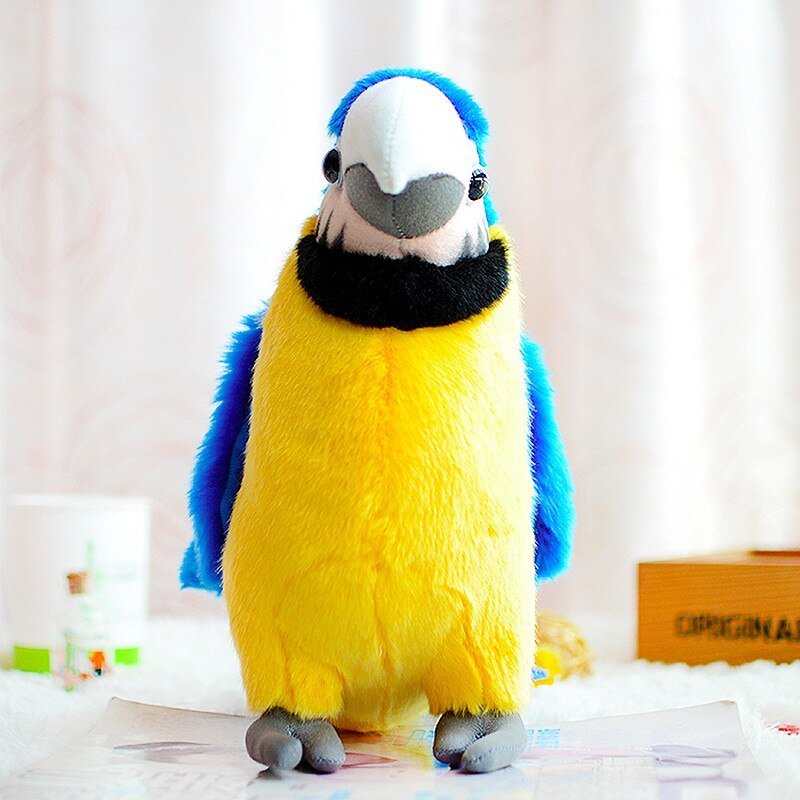 Macaw Ara Ararauna Parrot Kids Plush Toys Simulation Cute Child Gifts Kawaii Lifelike Stuffed Animals Dolls Present Collection