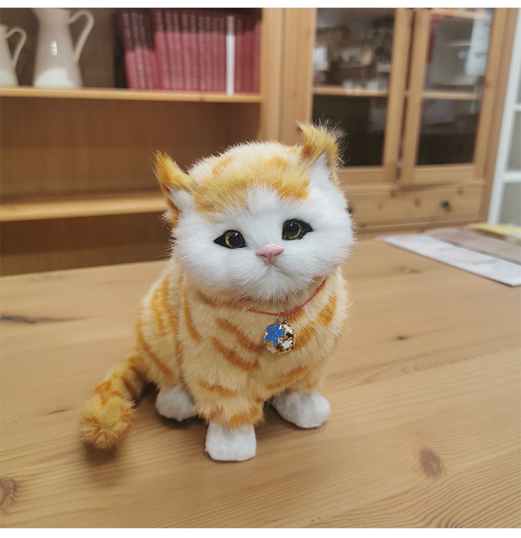 Simulation Realistic Persian Cat Plush Stuffed Animal Toys Dolls Figurines Fake Kitten Table Decor Gift For Kids Boys And Girls