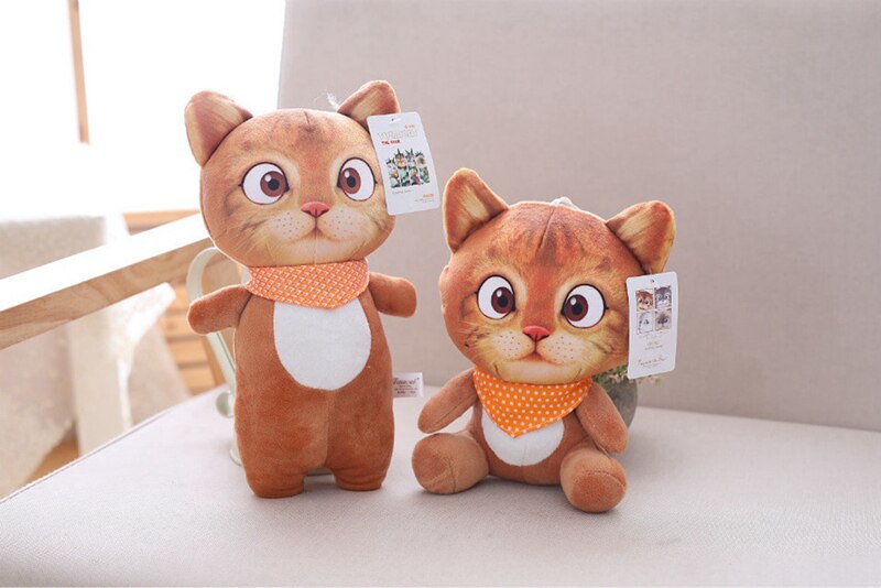 20/30cm Soft 3D Simulation Stuffed Cat Plush Toys Double-side Seat Sofa Pillow Cushion Plush Animal Cat Doll Toy Gifts For Kids