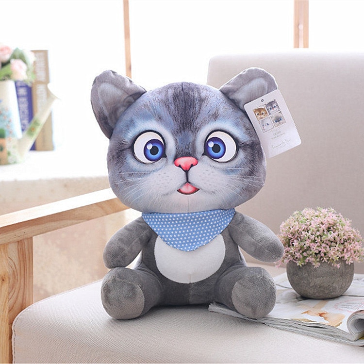 20cm Japanese Cat Plush Toys 3D Cat Stuffed Dolls Soft Animal Kitten Plush Dolls Gifts For Kids