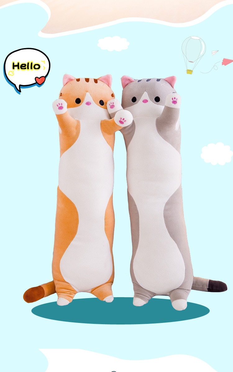2021 Hot Soft/Cute /Plush /Long cat/Cotton doll Lunch Nap Office Car Sleeping Pillow Cushion Holiday Gifts For Girls children