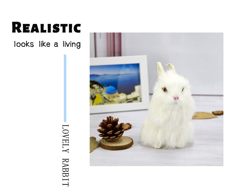 Soft Bunny Rabbit Plush Toy Easter Spring Decoration For Home Hare Lifelike Animal Figure Ornaments