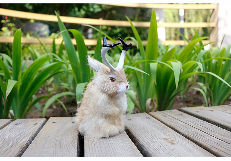 Realistic Rabbit Soft Toy Kawaii Bunny Kids Plush Toy Pet Simulation Animal Models Home Office Decoration