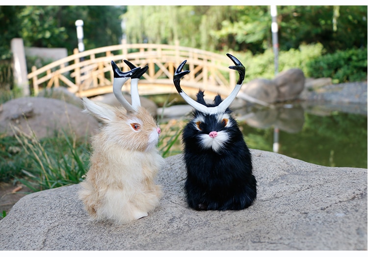 Realistic Rabbit Soft Toy Kawaii Bunny Kids Plush Toy Pet Simulation Animal Models Home Office Decoration