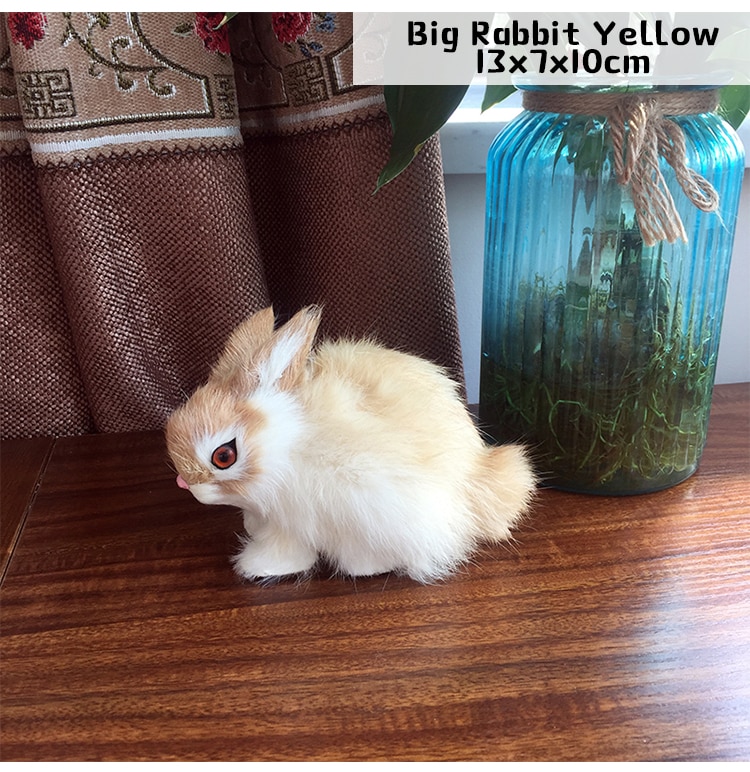 Easter Bunny Decoration Mini Realistic Cute Plush Rabbit Lifelike Hare Toy Kids Birthday Xmas Gift Animal Figurine Small Doll