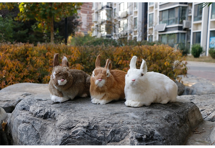 Soft Toy Hare Easter Christmas Birthday Gift Decoration Rabbit Animal Figurines Pet Companion Cute Bunny Doll