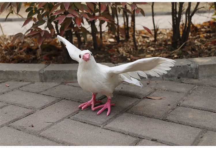 Simulation Feather Pigeon Model Fake Artificial Imitation Realistic Bird Animal Miniature Home Garden Outdoor Wedding Decoration