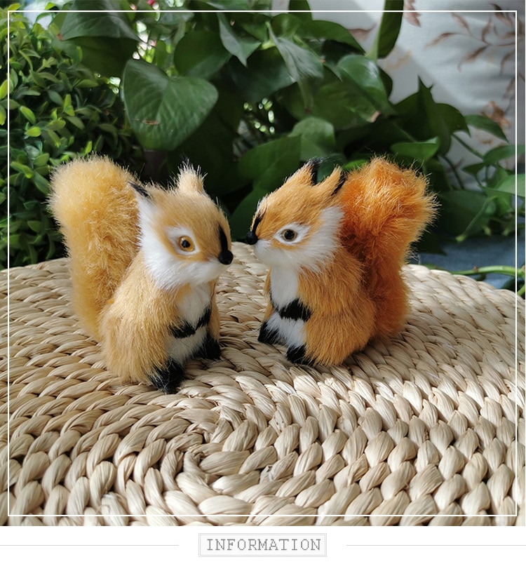 Simulation Squirrel Toy Plush Dolls Realistic Animal Figurines Birthday Christmas Gift For Children Home Decoration Ornaments