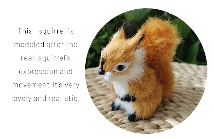 Simulation Squirrel Toy Plush Dolls Realistic Animal Figurines Birthday Christmas Gift For Children Home Decoration Ornaments