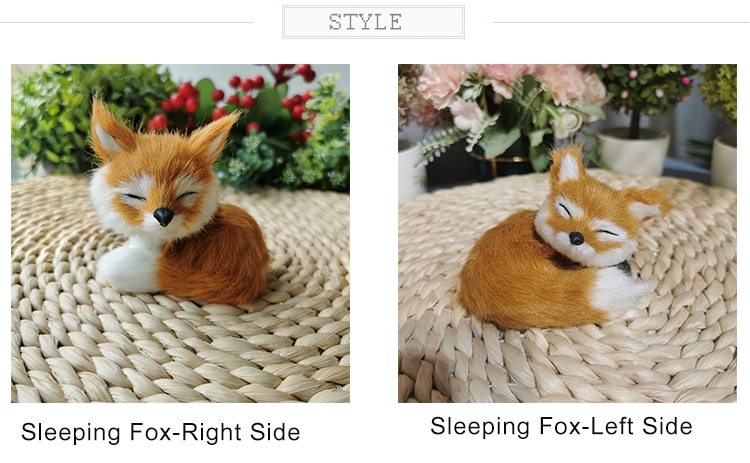 Simulation Fox Toy Plush Mini Stuffed Cute Toys Dolls Animal Model Kids Birthday Gift Home Decoration Photography Props