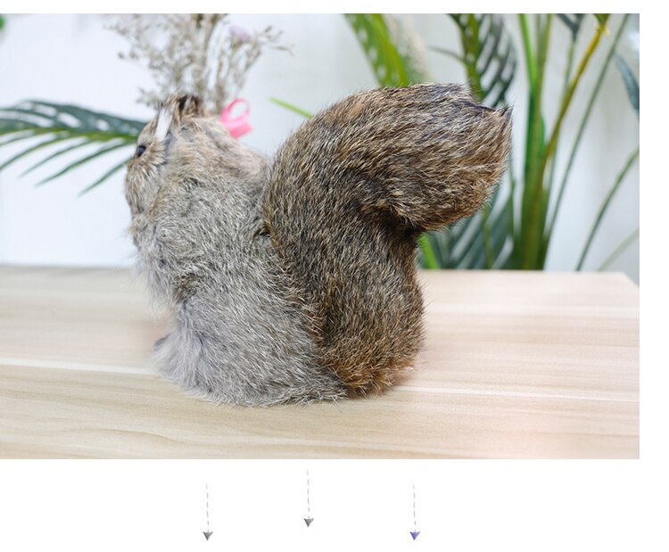 Simulation Squirrel Fur Animal Models Kids Toy Birthday Xmas Gift Home Shop Decoration Shooting Props