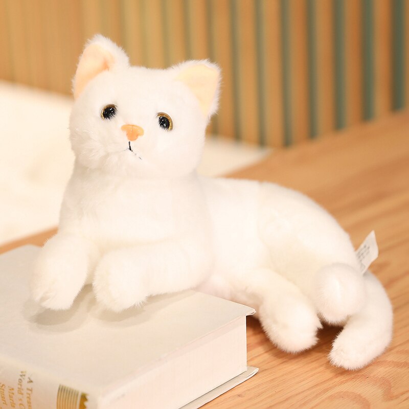 White Cat Plush Toy Soft Kawaii Plushie Anime Pillows Lovely Cartoon Animal Stuffed Doll Girls Valentine Day Gifts Ornaments