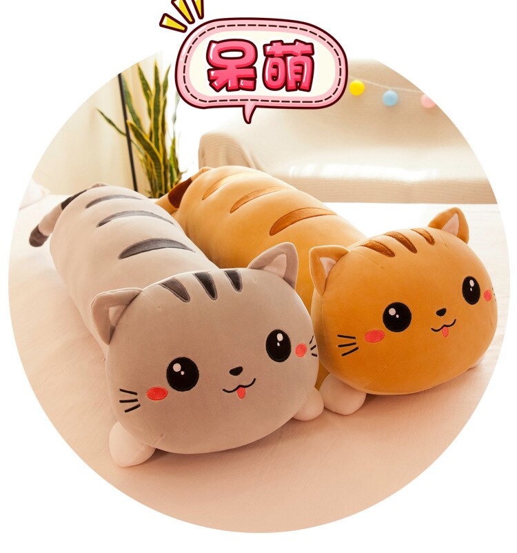 50-130cm Giant Kawaii Lying cat plush soft pillow cute stuffed animal toys lovely doll for kids Girls Christmas Birthday gift