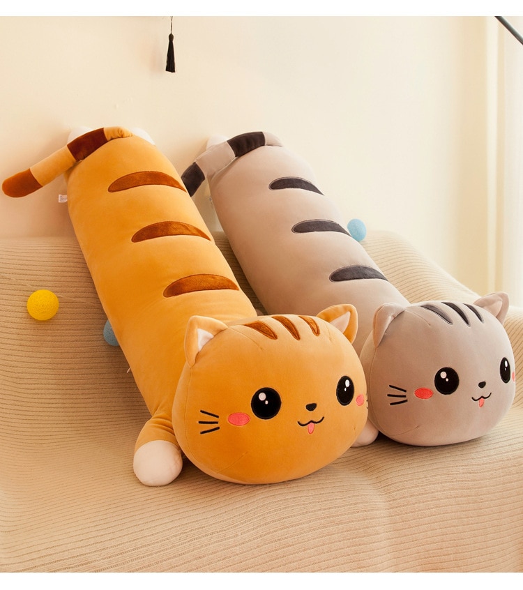 50-130cm Giant Kawaii Lying cat plush soft pillow cute stuffed animal toys lovely doll for kids Girls Christmas Birthday gift