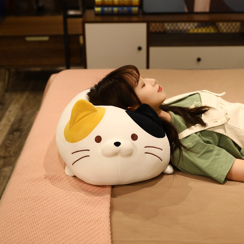35cm Kawaii Fat Cat Plush Toys Stuffed Soft Animal Dumplings Cat Pillow Sofa Cushion for Girls Baby Doll Birthday Gifts
