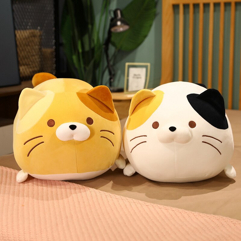 35cm Kawaii Fat Cat Plush Toys Stuffed Soft Animal Dumplings Cat Pillow Sofa Cushion for Girls Baby Doll Birthday Gifts