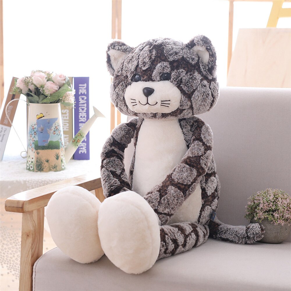 High Quality 50/90cm Plush&Stuffed Gray Black Pink Cat Plush Toys Lovely Anime Birthday Gift For Children Cat Doll