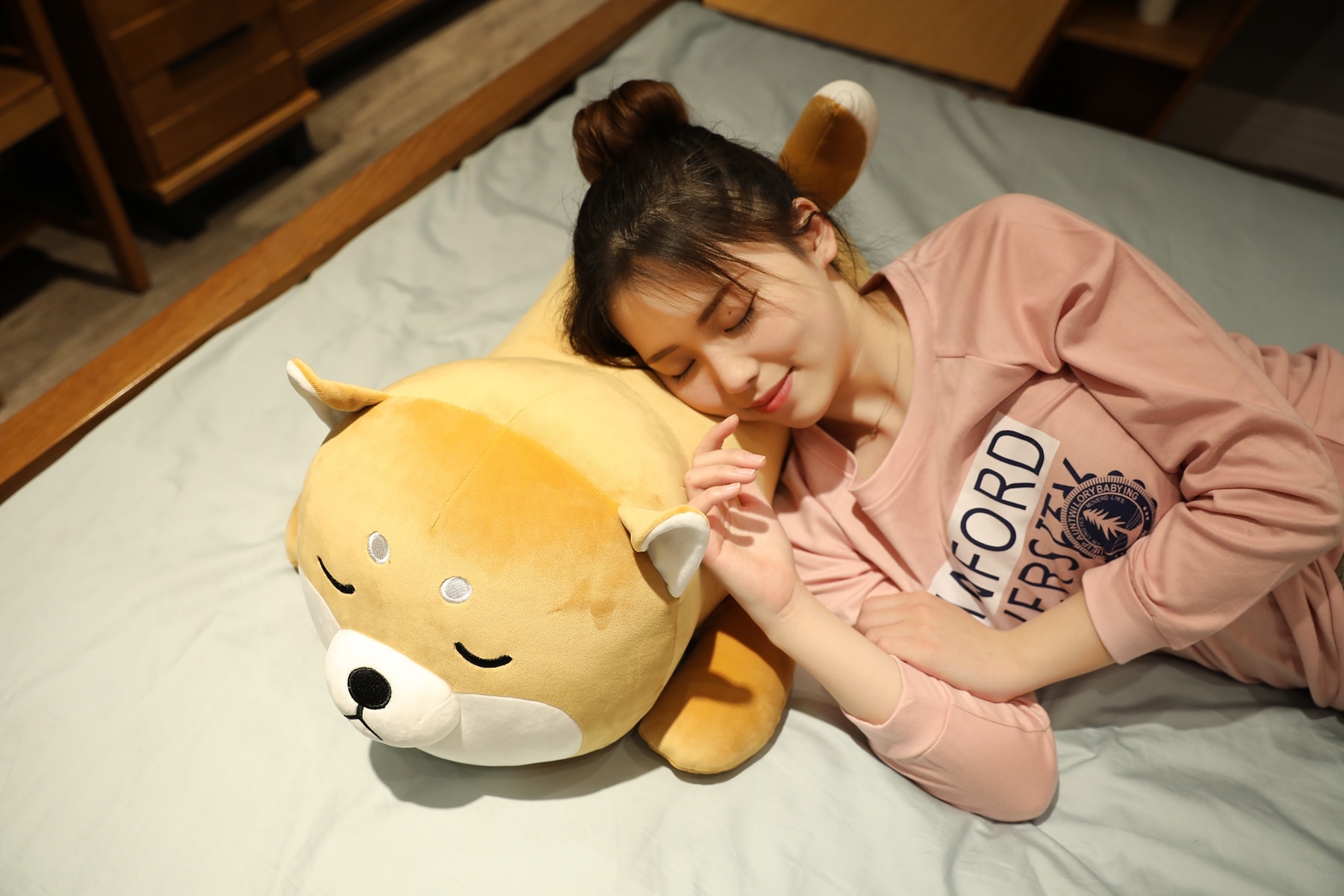 New Huge 35/75CM Lovely Corgi & Shiba Inu Dog Plush Toys Kawaii Lying Husky Pillow Stuffed Soft Animal Dolls Children Baby Gift