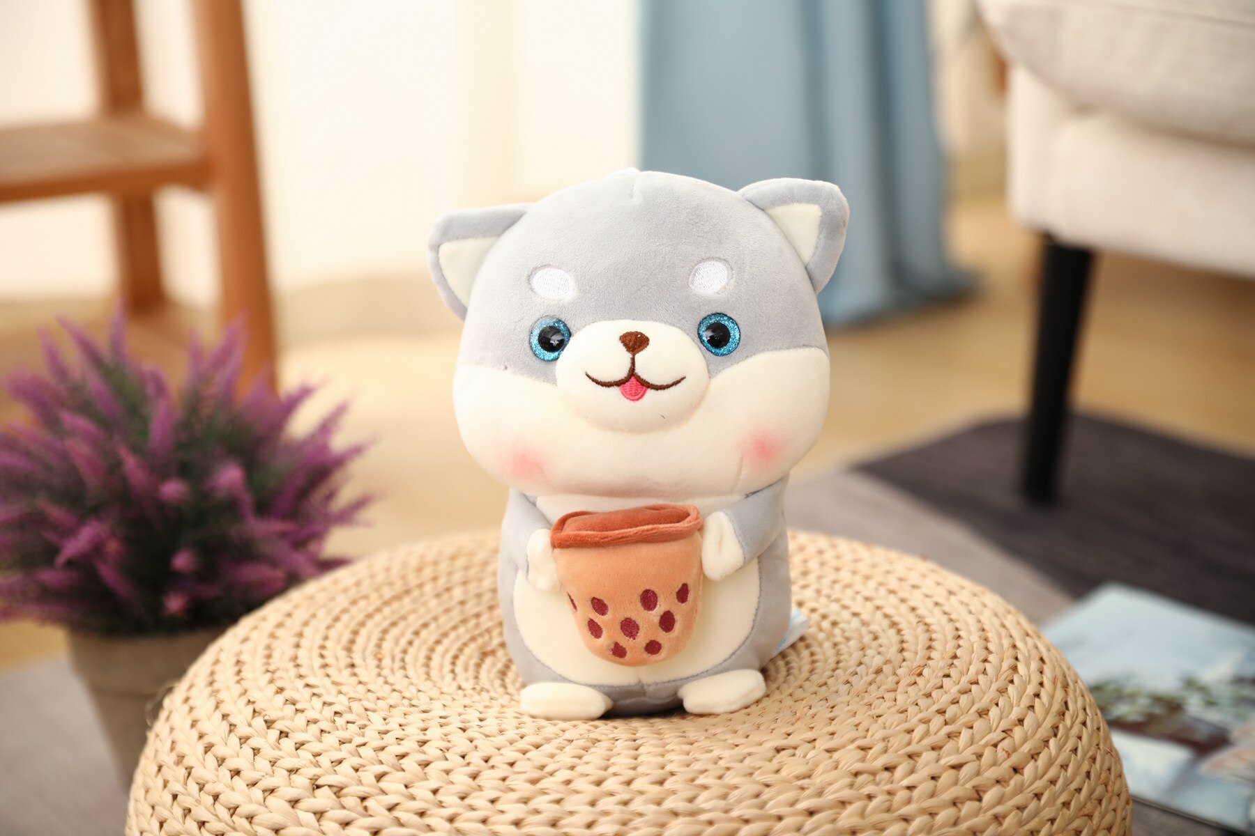 Real-Life Anime Dog Cup Plush Shiba inu Toy Stuffed Food Milk Tea Soft Doll Milk Tea Cup Cushion Kids Toys Lovers Birthday Gift